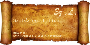 Szilágyi Liliom névjegykártya